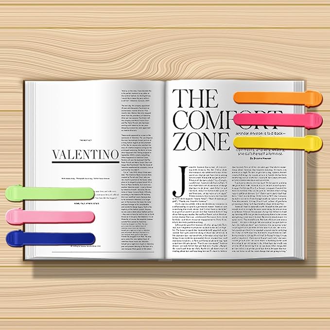 6pcs Page Bookmarks for Reading, Automatic Book Marks Tailored for Book Enthusiasts, Unique and Cute Book Page Holder Markers Clip Reading Accessories Gifts