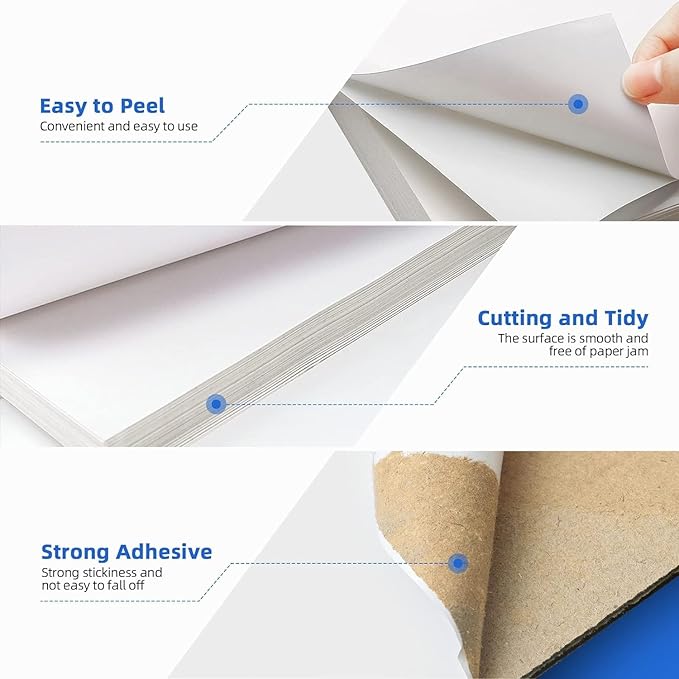 3000 30 Per Sheet Self Adhesive 1" x 2-5/8" Address Shipping Labels for Laser & Inkjet Printers - 100 Sheets, 30 Per Labels Per Page