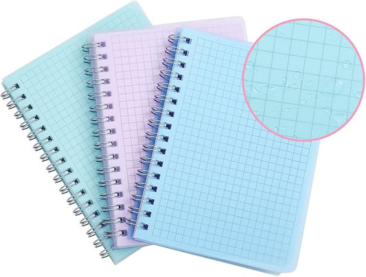 Graph Paper Notebook, 3 Pack Small Notebooks 4.3"x 5.7", Mini Grid Spiral Notebook, 480 Pages, Cute College School Supplies Pocket Notebook for Work, Aesthetic Gift Office Supplies
