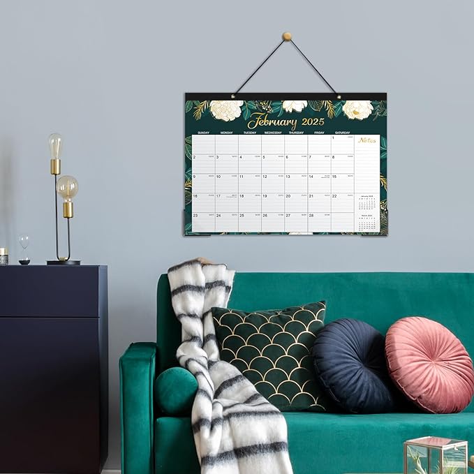 2025 Desk Calendar - Jan. 2025 - Dec. 2025, 12 Months Large Monthly Desk Calendar 2025, 17" x 12", Desk Pad, Large Ruled Blocks, To-do List & Notes, Best Desk/Wall Calendar for Planning or Organizing