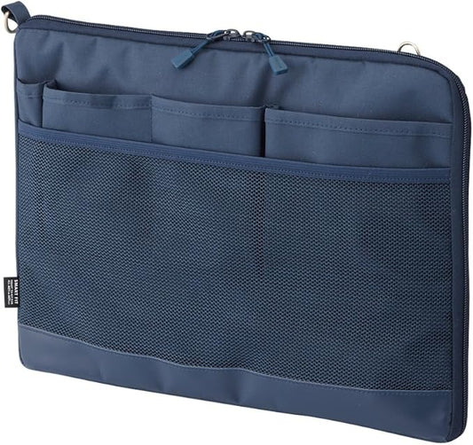 LIHIT LAB Laptop Sleeve, Water & Stain Repellent, Horizontal, 13.4" x 9.8", Navy (A7681-11)