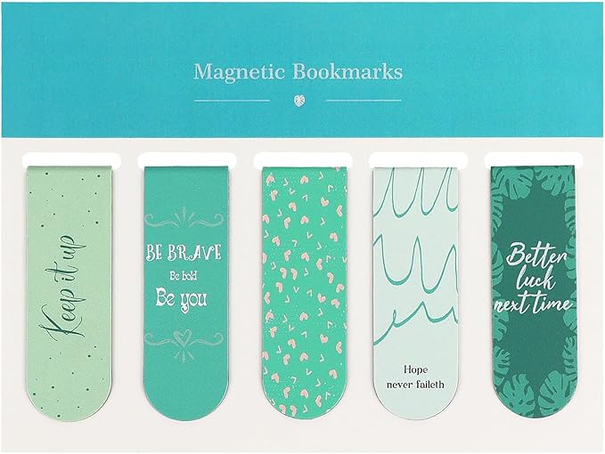 5Pcs Magnetic Bookmarks T-S Bookmarks Page Markers for Fans Readers, Women, Book Lovers, Students Teachers, Funny Office Supplies Stationery Gifts Used in Office, School, Home (Plant)