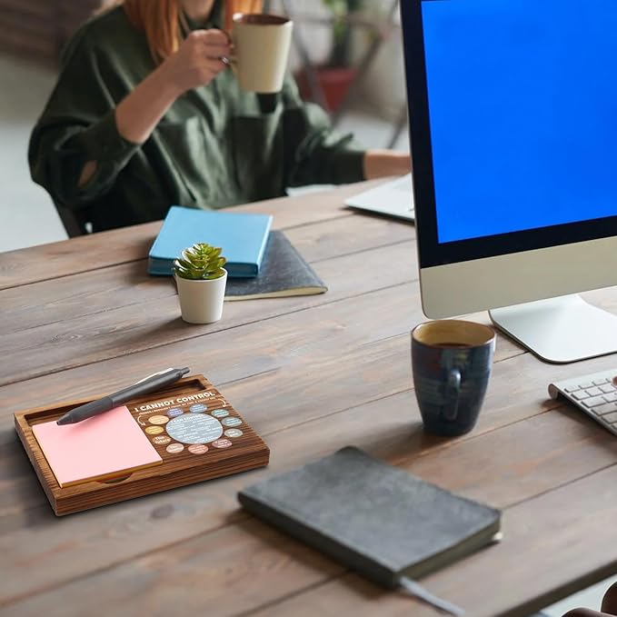 vizuzi Things I Can Control Sticky Note Holder, Gifts for School Psychology, Counselor Office Decor, Mental Health Therapist Gifts CBT DBT Therapy Counseling Anxiety Self-Stick Note Pad Holders ZSS36