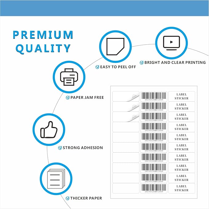 Address Labels, JIQEZNL Premium 1" x 2-5/8" Mailing Labels for Envelopes, 3000 Address Label Sticker Paper for Laser/Ink Jet Printer, White Blank Printable Sticker Labels 30 Per Sheet 8.5"×11"