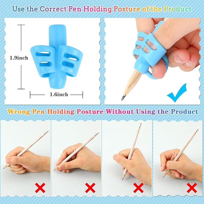 12 PCS Grips for Pencil, Grips for Pencil for Kids Handwriting, Pencil Holder for Kids, Pen Grip