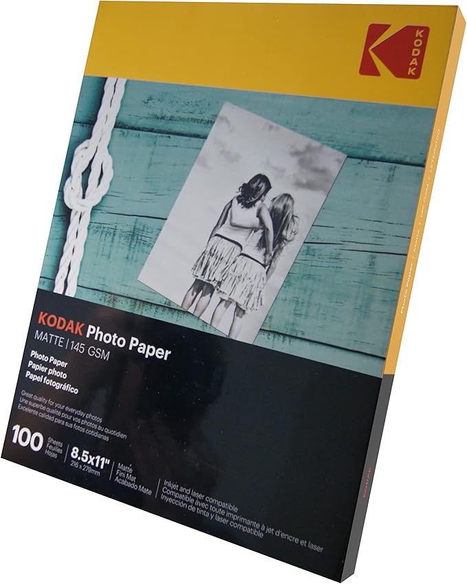 Kodak photo paper 8.5 x 11 matte, 100 count 39 lb - 145 g/m (41184-3510-225)