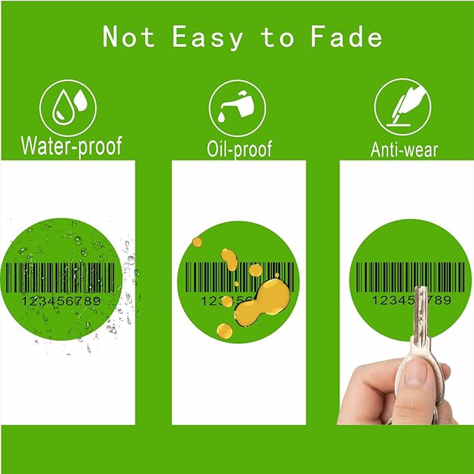 Hybsk 3 inch Circle Color Direct Thermal Stickers Shipping Labels for Barcodes,Name Tag,DIY Logo Design,QR Code,Inventory– Compatible with Zebra,Rollo,Munbyn,and More-350 pcs (3 inch,Green)