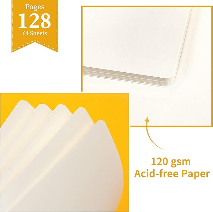 Blank Journal/Notebook - Classic Notebook/Journal with Ribbon Divider, Hardcover with Thick Paper, 5.3'' x 8.26'', Banded + Pen Holder +Inner Pocket - Yellow