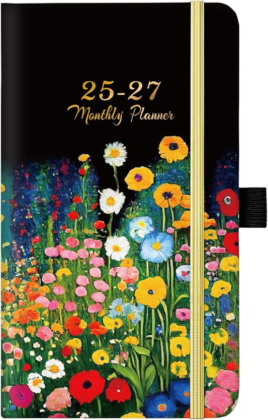 Pocket Calendar 2025-2027 - 3-Year Monthly Pocket Calendar from Jan.2025-Dec.2027, 6.4" x 3.8", 2025-2027 Pocket Calendar for Purse, Pocket Planner with Inner Pocket