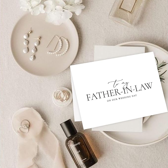 LADY&HOME To My Father-in-law on My Wedding Day Card,Wedding Day Card to Father-in-law of Bride or Groom,Thank Father Wedding Day Card (A1:Father-in-law)