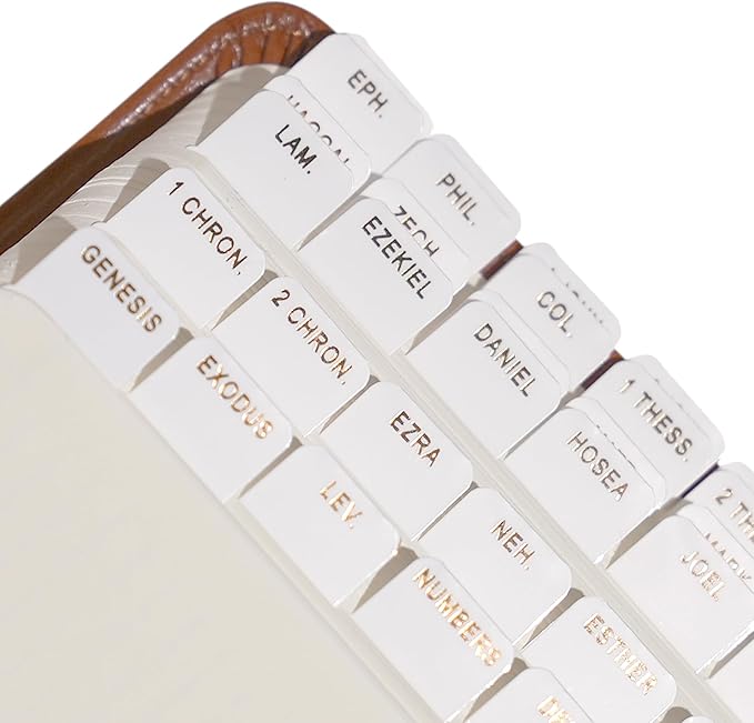 Idyllic Grace - Mini Bible Tabs, Gold Foil Lettering, Journaling, Small Bibles, Study Tool, 90 Tabs, Old and New Testament, Christian, Catholic, Apocrypha, Index Tabs, Glossy Laminated - Mini Sunday