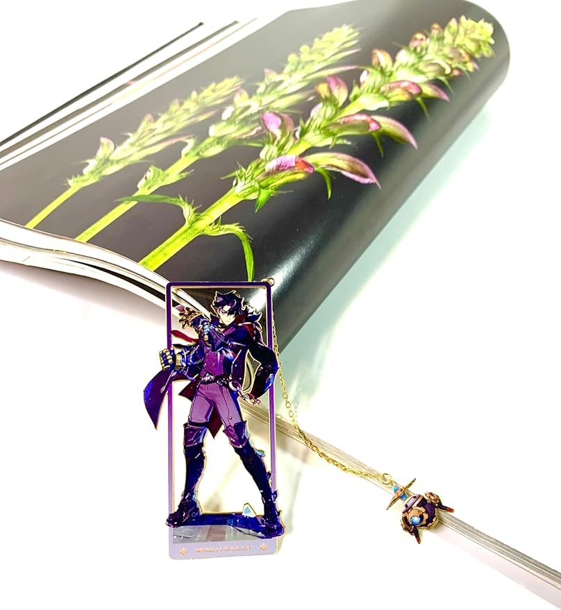 Genshin Impact Wriothesley Metal Bookmark - Anime Figure Merch with 3D Display Box - Birthday Gifts for Fans Friends Gamer Book Lovers - Zllada