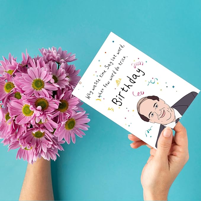 Funny The Office Birthday Cards for Boss Manager Colleague Coworker Women Men, Humorous Birthday Card for Office Fans, Last Minute Bday Gift for Dad Mom Him Her