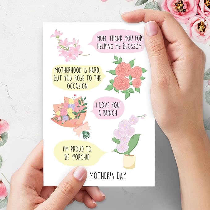 Funny Flowers Mother’s Day Card for Mom, Happy Mothers Day Card for Her, Mothers Day Card for Garden Mom, Flowers Pun Mothers Day Card from Daughter Son