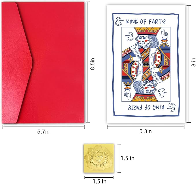 King of Farts Birthday Card for Husband Boyfriend, Funny Birthday Card for Men Him, Hilarious Birthday Gift