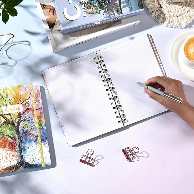 Frasukis Ruled Notebook/Journal - Lined Journal, 8.5" X 6.4", Ruled Spiral Notebook/Journal, Banded with Waterproof Hardcover, Exquisite Inner Pocket for School, Office & Home