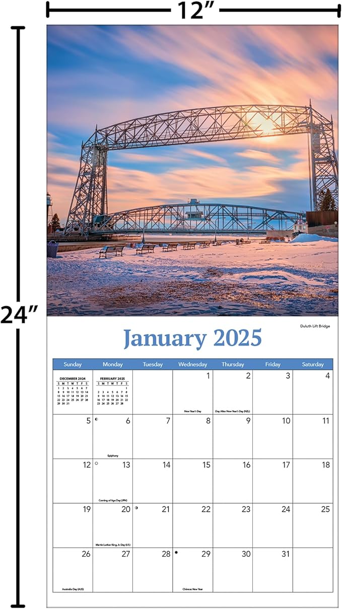 TURNER PHOTOGRAPHIC Minnesota 12x12 Photo Wall Calendar (25998940101)