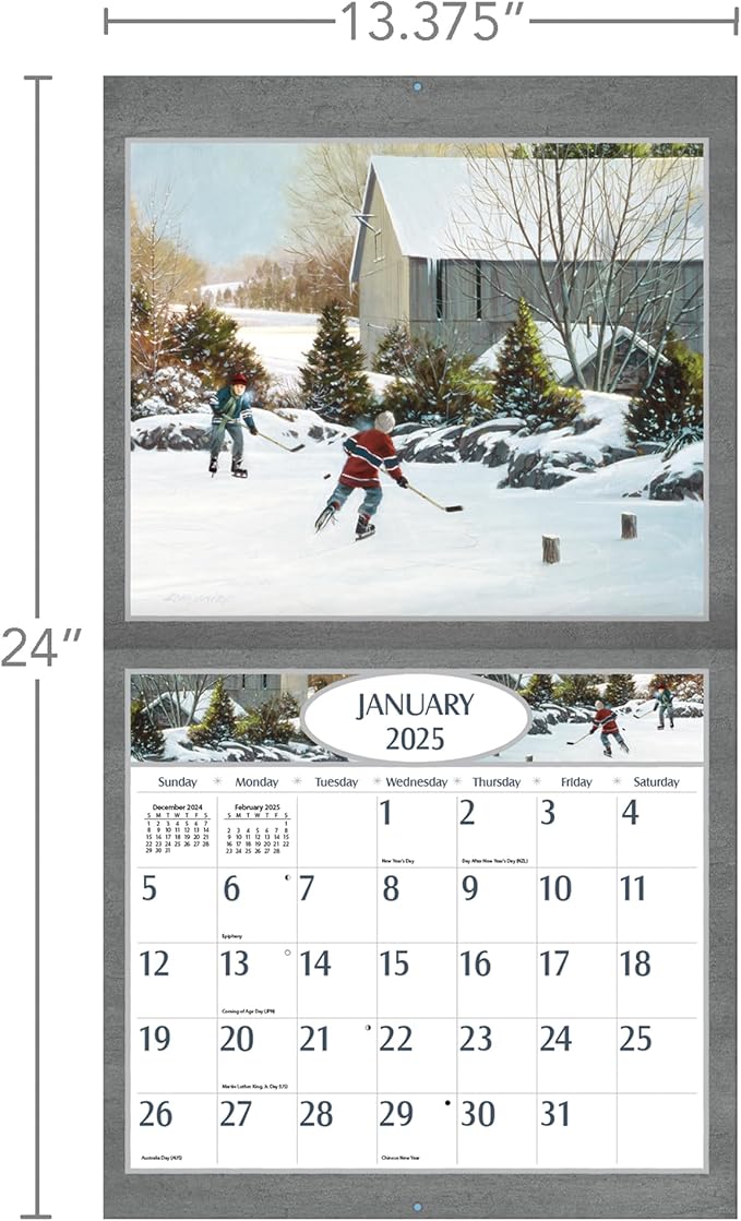 LANG Hockey Hockey Hockey 2025 Wall Calendar (25991001916)