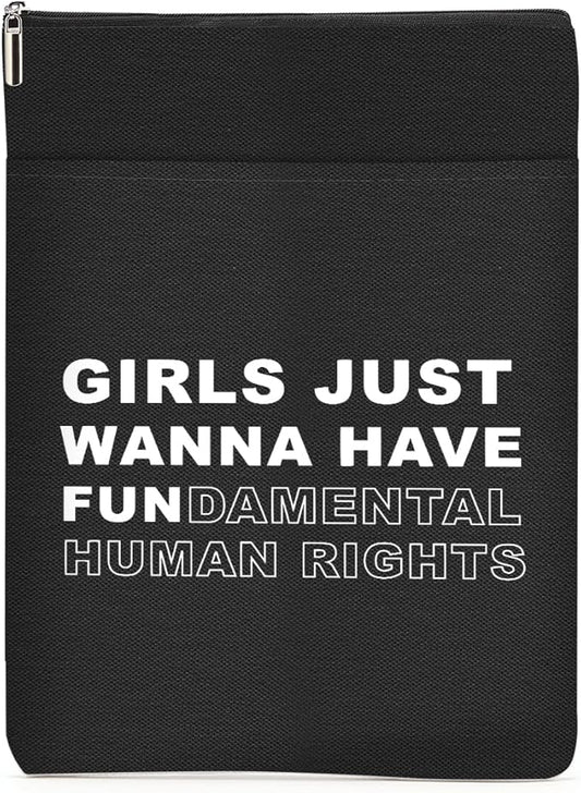 Book Themed Gifts Waterproof Book Sleeve Book Pouch Feminism Equality Rights Reading Gifts for Women Daughter Book Covers for Paperbacks Book Accessories Book Protector with Zipper and Front Pocket