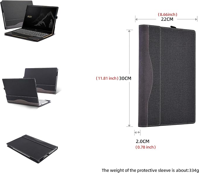 Laptop Cover for MSI Summit E13 Flip Evo Professional Laptop A11MT-022 /Summit E13 Flip Evo A12M / E13 FlipEvo A13MT 13" PU Leather Inside Pocket Cover (Gray)