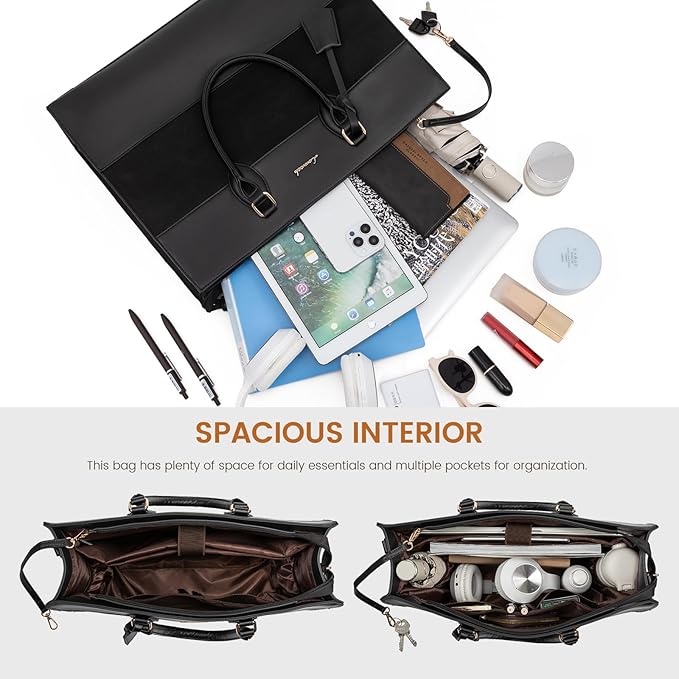 LOVEVOOK Laptop Tote Bag for Women, Work Totes Business Office Computer Briefcase with Clutch Purse