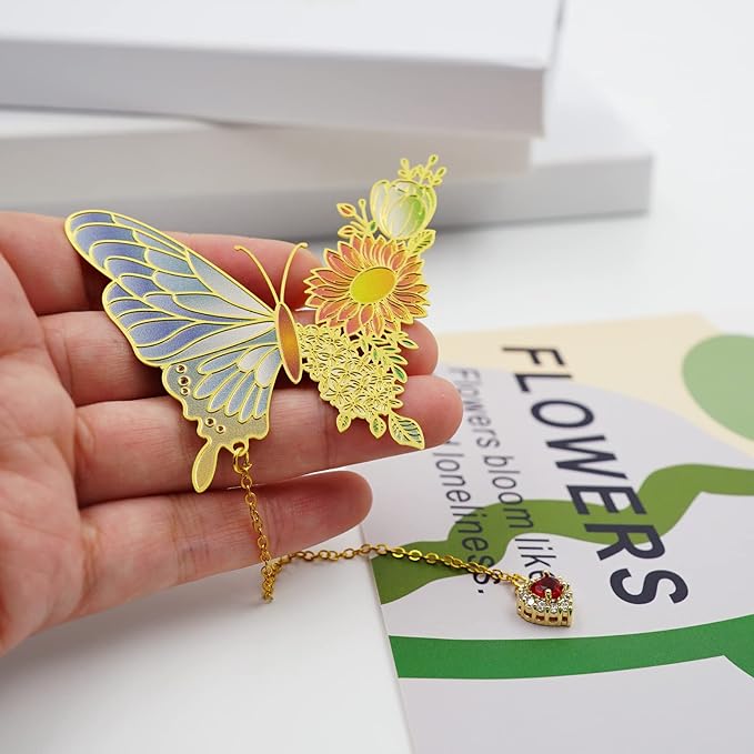 Butterfly Bookmarks for Women,Cute Funny Metal Bookmark,Unique Gifts Book Markers for Women Book Lovers,Teacher Appreciation Gifts,Valentine Mother's Day Christmas New Year Birthday Gift