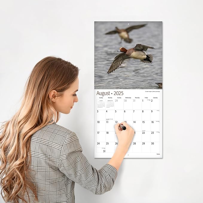RED EMBER Ducks 2025 Wall Calendar 12 Month | 12" x 24" Open | Thick & Sturdy Paper | Giftable | Calendar 2025