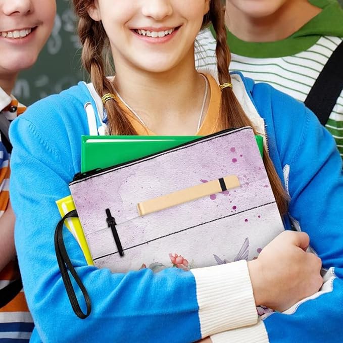 COEQINE Hummingbirds Book Covers for Bibles Hardcover Purple Floral Book Sleeves with Zipper Washable Protector Book Lovers Book Cloth