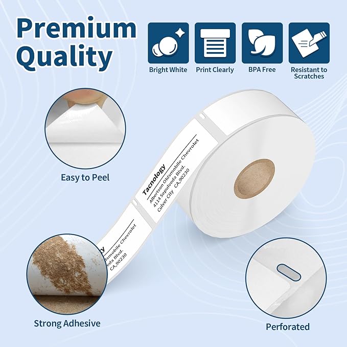 12 Rolls Direct Thermal Labels Compatible DYMO 30336 1" x2-1/8 Address & Barcode Labels, 6000Pcs Multipurpose Replacement for DYMO Label Writer 450, 450 Turbo, 4XL & Zebra Desktop Printers