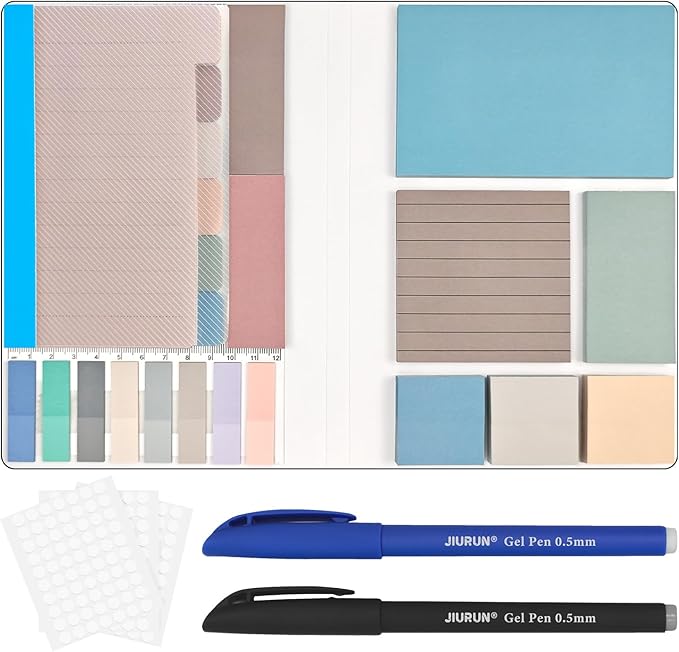 Sticky Notes Set, Sticky Notes Tabs, 920 Pack, Divider Sticky Notes, School Supplies, Office Supplies, Planner Sticky Notes, Sticky Note Dividers Tabs, Book Notes, Back to School Supplies (Blue-Large)