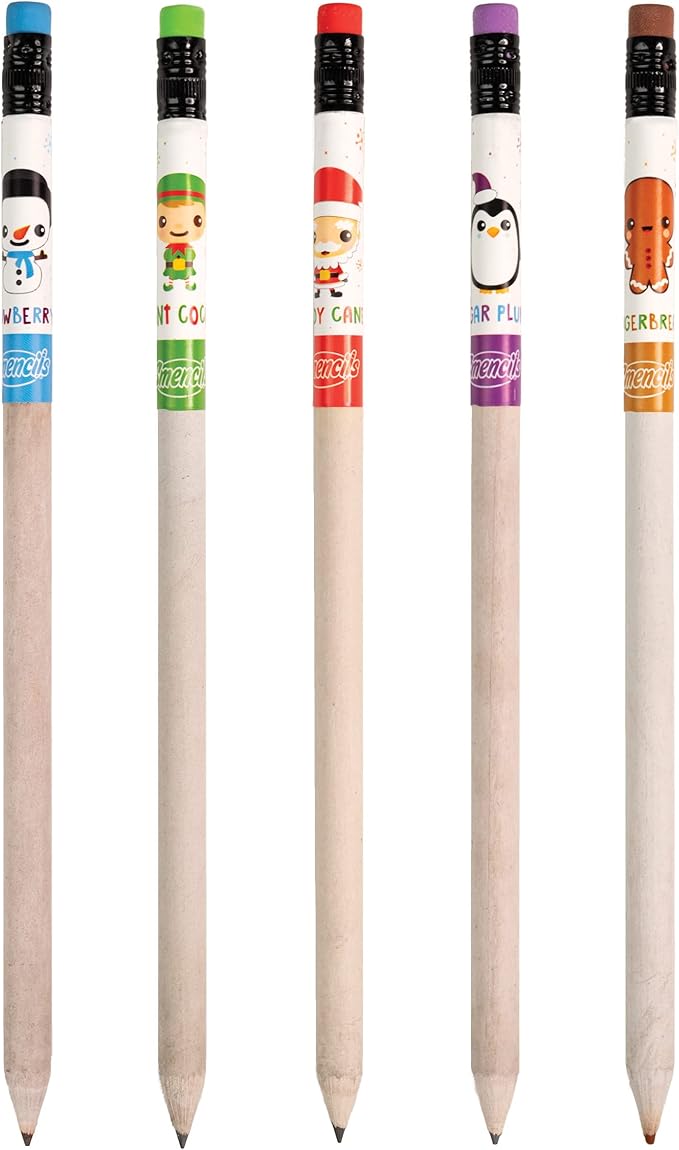 Scentco Holiday Smencils (2 Pack) - HB #2 Scented Fun Pencils, 5 Count - Stocking Stuffer, Gifts for Kids, School Supplies, Party Favors, Classroom Rewards