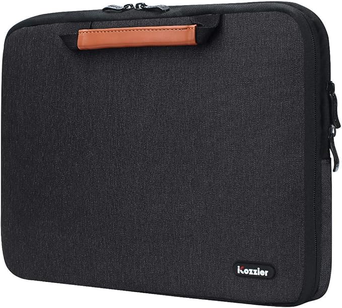 iCozzier 13-13.3 Inch Handle Electronic Accessories Strap Laptop Sleeve Case Bag Protective Bag for 13" MacBook Air/MacBook Pro/Pro Retina Cover-Black