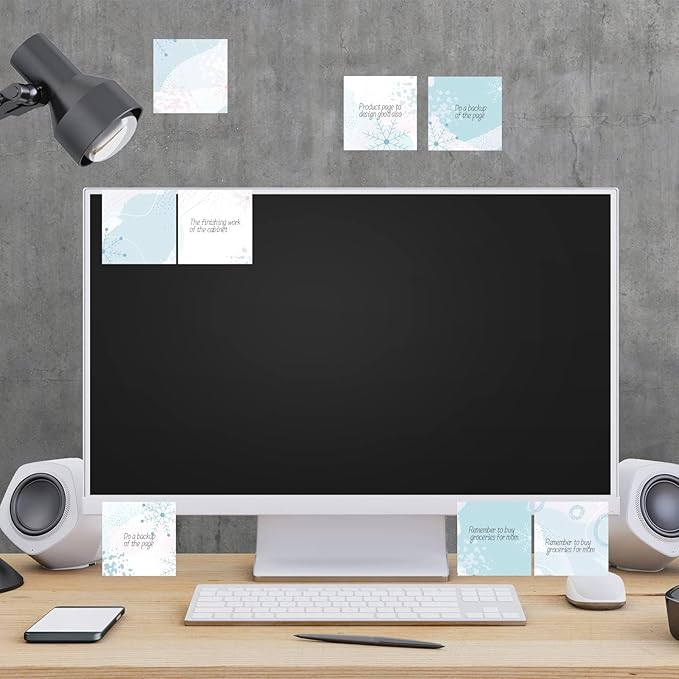 9 Pieces Christmas Winter Snowflake Sticky Notes Winter Snowflake Style Design Self-Adhesive Note Pads Sticky Memo Notes for School Office Home Supplies Students Teachers Presents