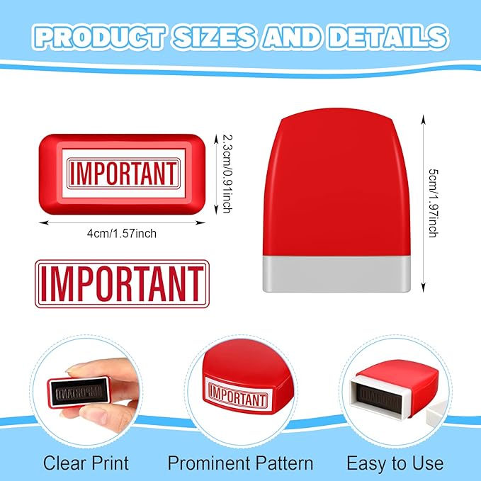 Crtiin 16 Pcs Office Stamp Set Message Self Inking Rubber Stamp Set for Office Stamps Completed Faxed Scanned Stamps for Message Supplies(Mixed Colors)