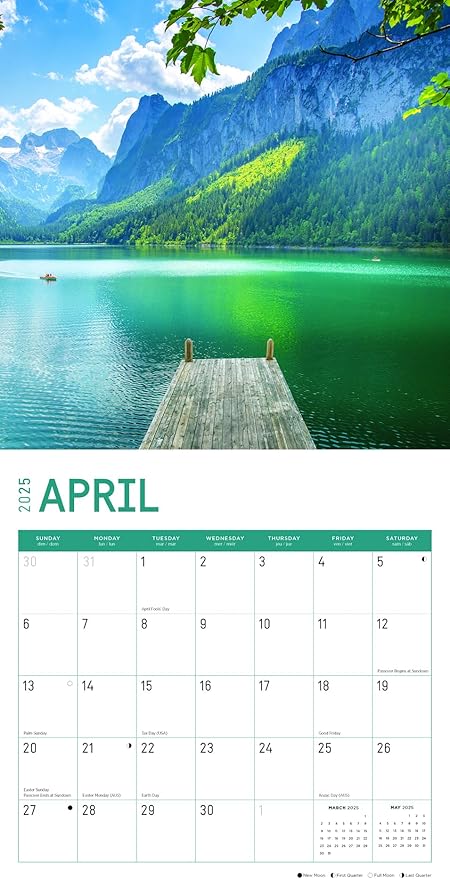 2025 Austria Monthly Wall Calendar by Bright Day, 12 x 12 Inch Beautiful Landscape Photography Gift