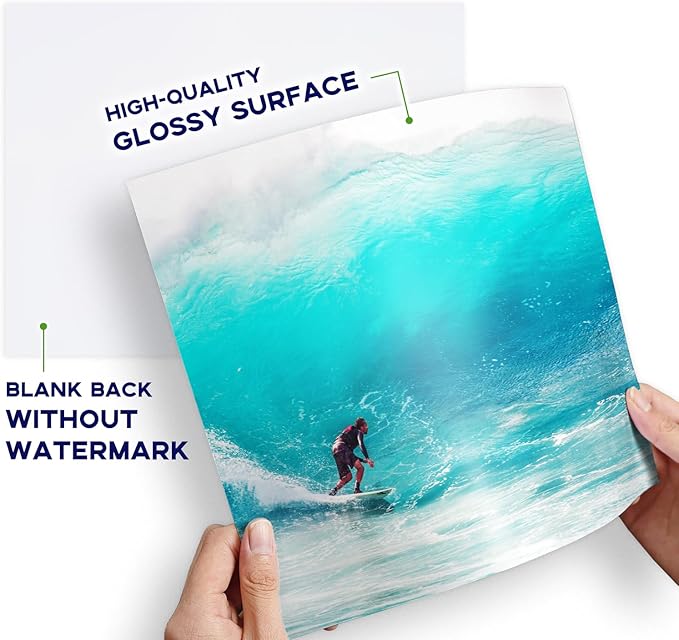 Glossy Photo Paper 8.5x11 Inch, Goefun 200GSM/54LB Inkjet Printer Paper for Dye Ink,100 Sheets