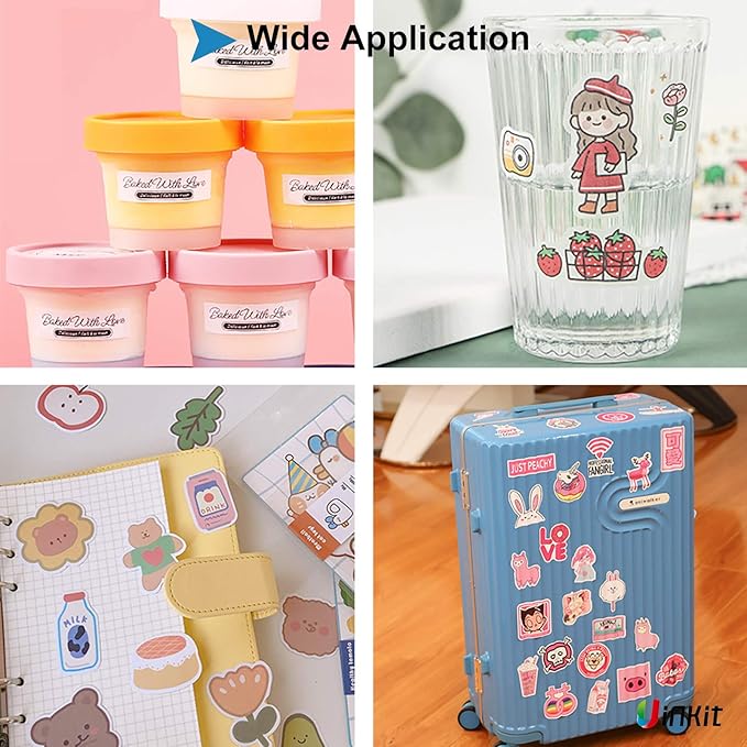 Uinkit Glossy Sticker Paper for Inkjet Printer Printable Vinyl White Cricut Waterproof Permanent Adhesive Waterproof Car Bumper Sticker 8.5x11 inches Letter Size 20 Sheets Label…