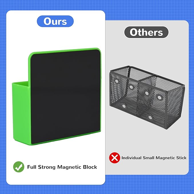 Magnetic Dry Erase Marker Holder, Magnetic Pen Holder for Fridge, Magnetic Marker Holder, Whiteboard Marker Holder for Locker Accessories, School, Office, Home, Magnetic Cup,1 Pack, Green