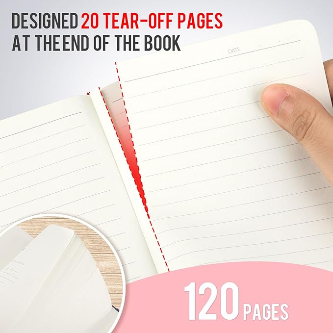 Pocket Small Notebook Journals, 8 Pack (Rose Pink) Mini Notebook 3.7x5.7 Journaling Notebooks for Women Men, Hardcover Lined Note Pads with Pens for Work, Business, Travel Journal, Office Supplies