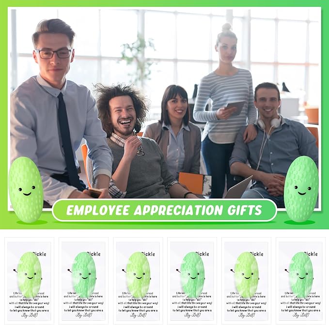 HyDren Christmas Emotional Stress Ball Gifts Bulk Cute Pickle Squeeze Mini Stress Relief Ball Gift Employee Appreciation Gifts Inspirational Cards Students