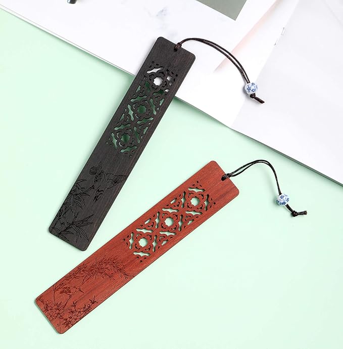 Wooden Bookmark Engraved Book Mark Vintage Style Best Unique Gifts Set for Book Lovers,Women,Men,Teacher,Birthday Present