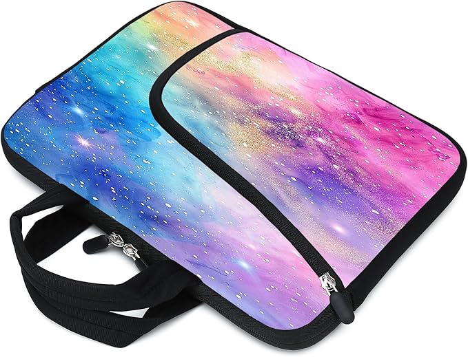 11.6-12.2 inches Laptop Sleeve Chromebook Case Ultrabook Case Notebook Sleeve Tablet Case Neoprene Handle Sleeve for Men Women, Two Pockets(Starry Sky