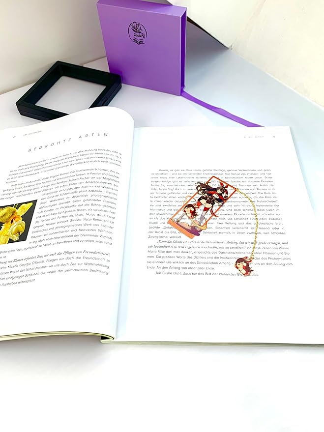 Genshin Impact Amber Metal Bookmark - Anime Figure Merch with 3D Display Box - Birthday Gifts for Fans Friends Gamer Book Lovers - Zllada