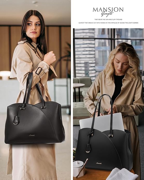 LOVEVOOK Laptop Tote Bag for Women, Work Bags Teacher Tote Bag, Leather Computer Bag Purses Handbag Professional Briefcase