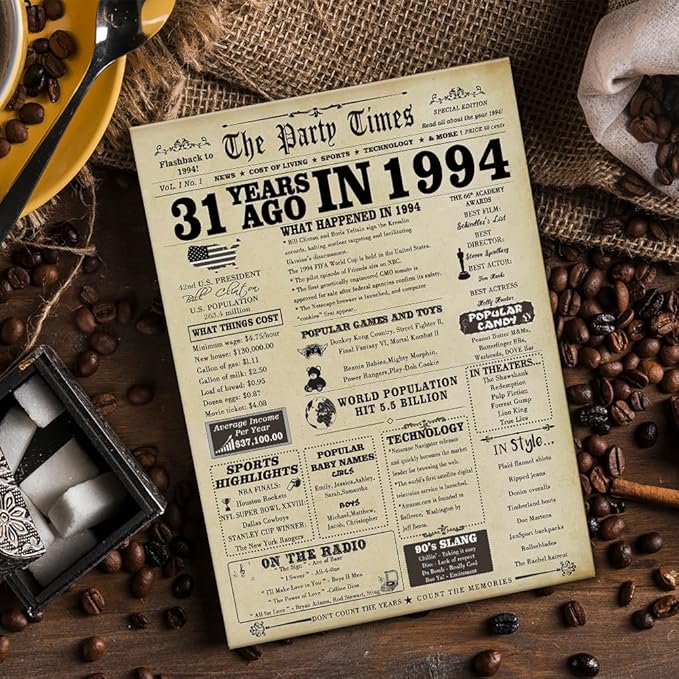 Funny 31st Birthday Card Gifts for Women Men,Large 31 Year Old Birthday Decorations Gifts for Her Him,Happy 31st Anniversary Wedding Gifts Card for Husband Wife