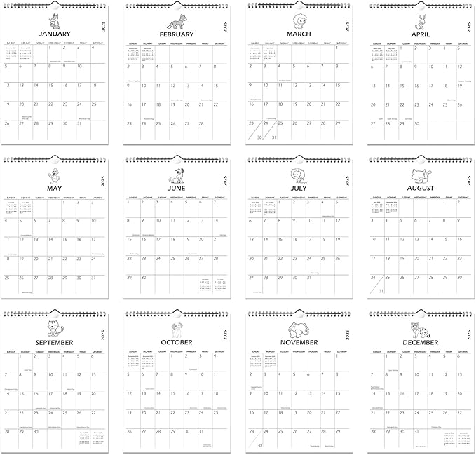 2025 Wall Calendar - Vertical Wall Calendar 2025, January 2025 - June 2026, Medium Calendar(11.5'' x 14.5''), Simple Calendar 2025 for Office, School, Home