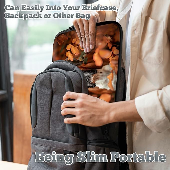 Laptop Sleeve Case Bag 15 inch, Dog Autumn Slim Carrying Case Durable Handbag Travel Laptop Bag for 15 inch MacBook Air M3/M2/15 Pro/Surface Laptop 7/6/5/4/3/ Dell XPS 15 Plus