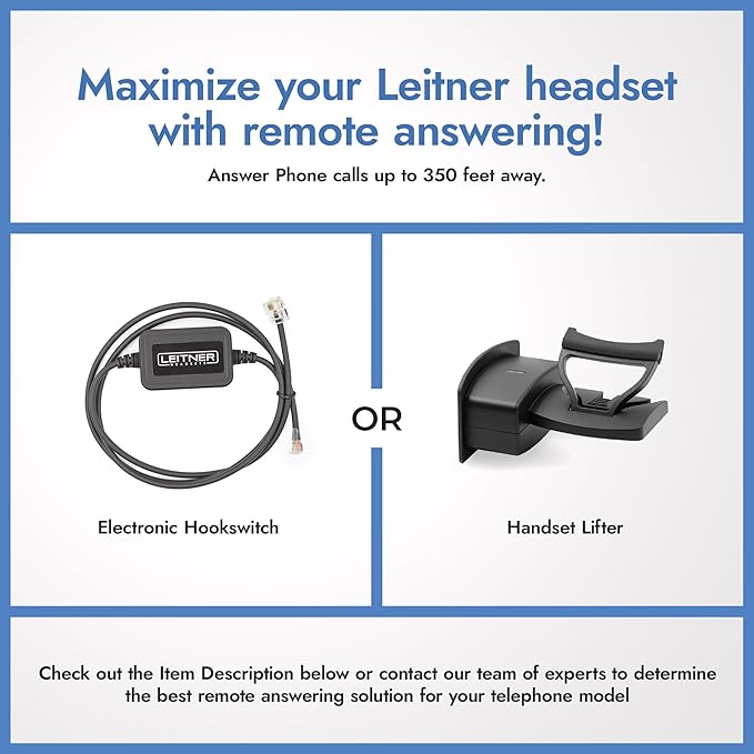 Leitner Electronic Hookswitch for Cisco Phones – Compatible with All Leitner Wireless Office Headsets
