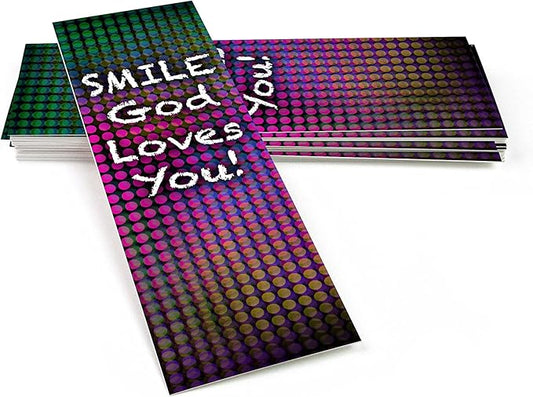 Children and Youth Bookmark, Smile God Loves You, John 16:27, Pack of 25, Handouts for Classroom, Sunday School, and Bible Study