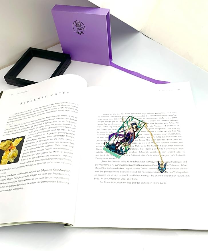 Genshin Impact Xiao Brass Bookmarks with 3D Display Box for Women Men Sisters Friends - Ideal Birthday Gifts for Book Lovers - Zllada